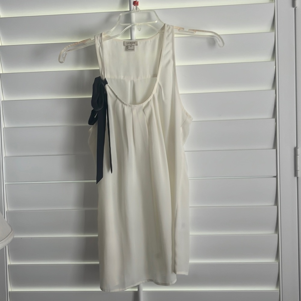 J crew silk top white size00 excellent condition